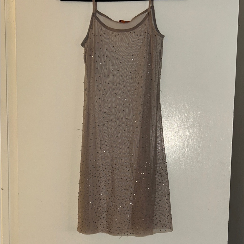 Chan Luu Sparkling Tan Mini Dress